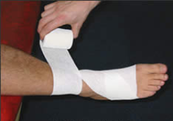 Figure of 8 ankle strapping - step 4