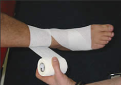 Figure of 8 ankle strapping - step 5