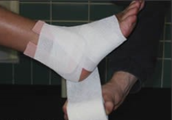 Sprained ankle strapping - step 7