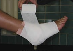 Sprained ankle strapping - step 8