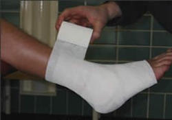 Sprained ankle strapping - step 10