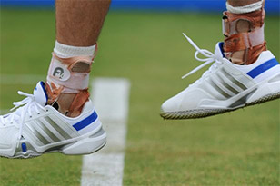 Photo of Andrew Murray's ankle brace