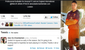 Oxlade-Chamberlain Twitter account